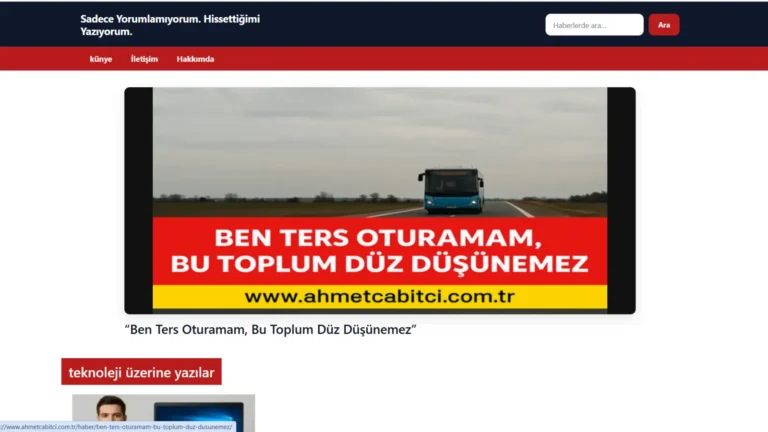 Ahmet Çabıtçı projesinin ekran görüntüsü