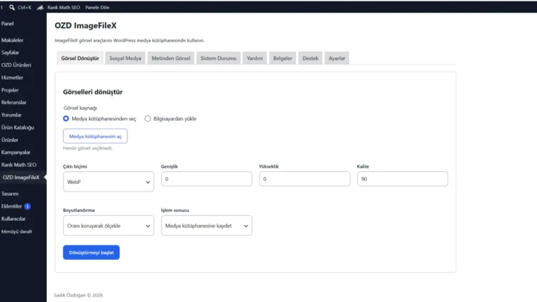OZD ImageFileX projesinin ekran görüntüsü